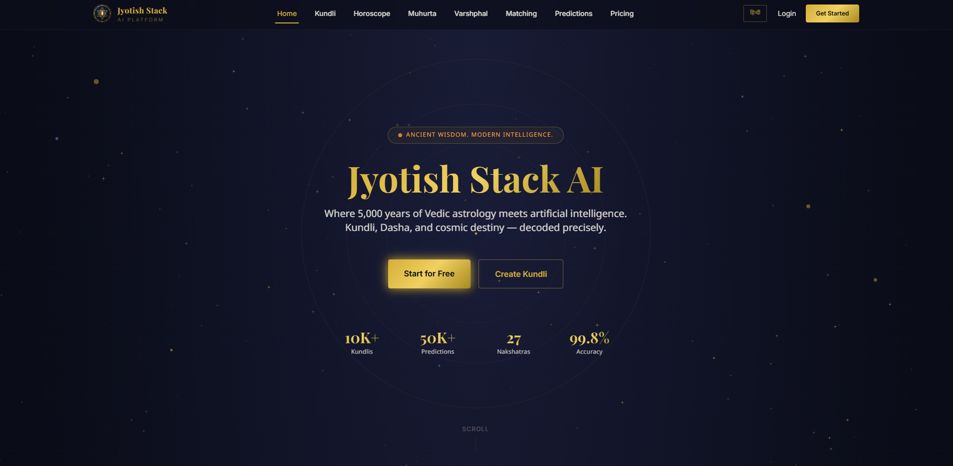 JyotishStack — AI-Powered Vedic Astrology Platform